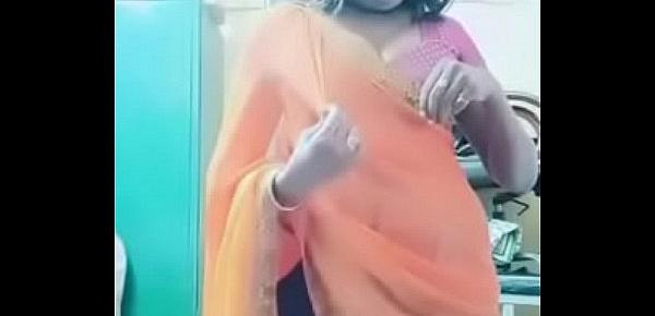  Swathi naidu sexy and romantic seducing in orange saree